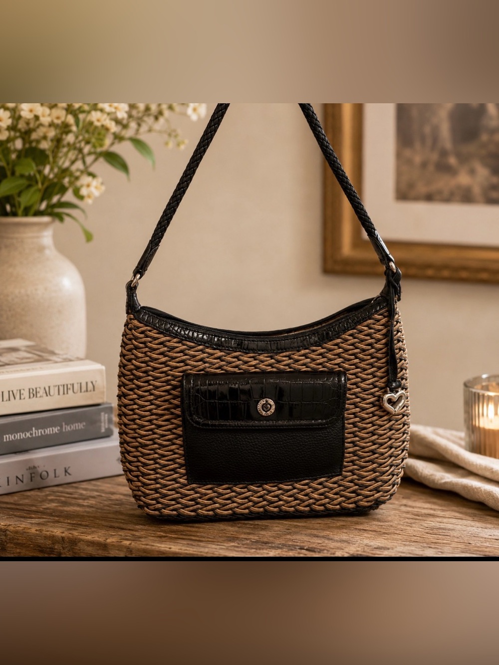 Brighton shoulder woven bag